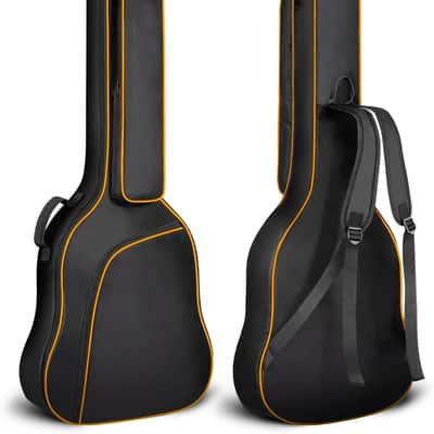 44 Inch Guitar Bag for Dreadnought and Jumbo Orange Line Gig Bag 0.47in Thick Padding Water Resistent Adjustable Shoulder Strap Guitar Case with Back Hanger Loop and Music Stand Pocket image 1