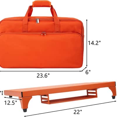 Super Light 3.3 lb Guitar Pedal Board 22" x 12.5" Aluminum Alloy Pedalboard with Power Supply Cradle (Orange, APB-22OR) image 6