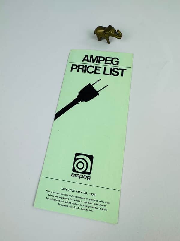 Ampeg Amplifier Price List 1972 image 1
