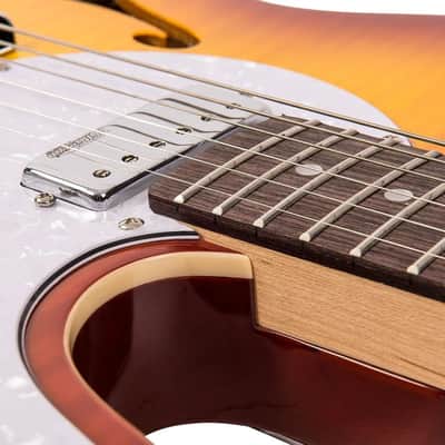 Vintage V72 ReIssued Custom Spec TL Electric Guitar - Flame Tobacco Burst (V72FTB) image 8