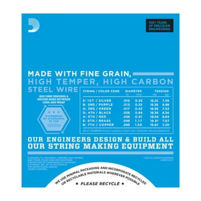 D'Addario E-Guit.Strings 10-59 7-String EXL110-7 7-String - Electric Guitar Strings image 3