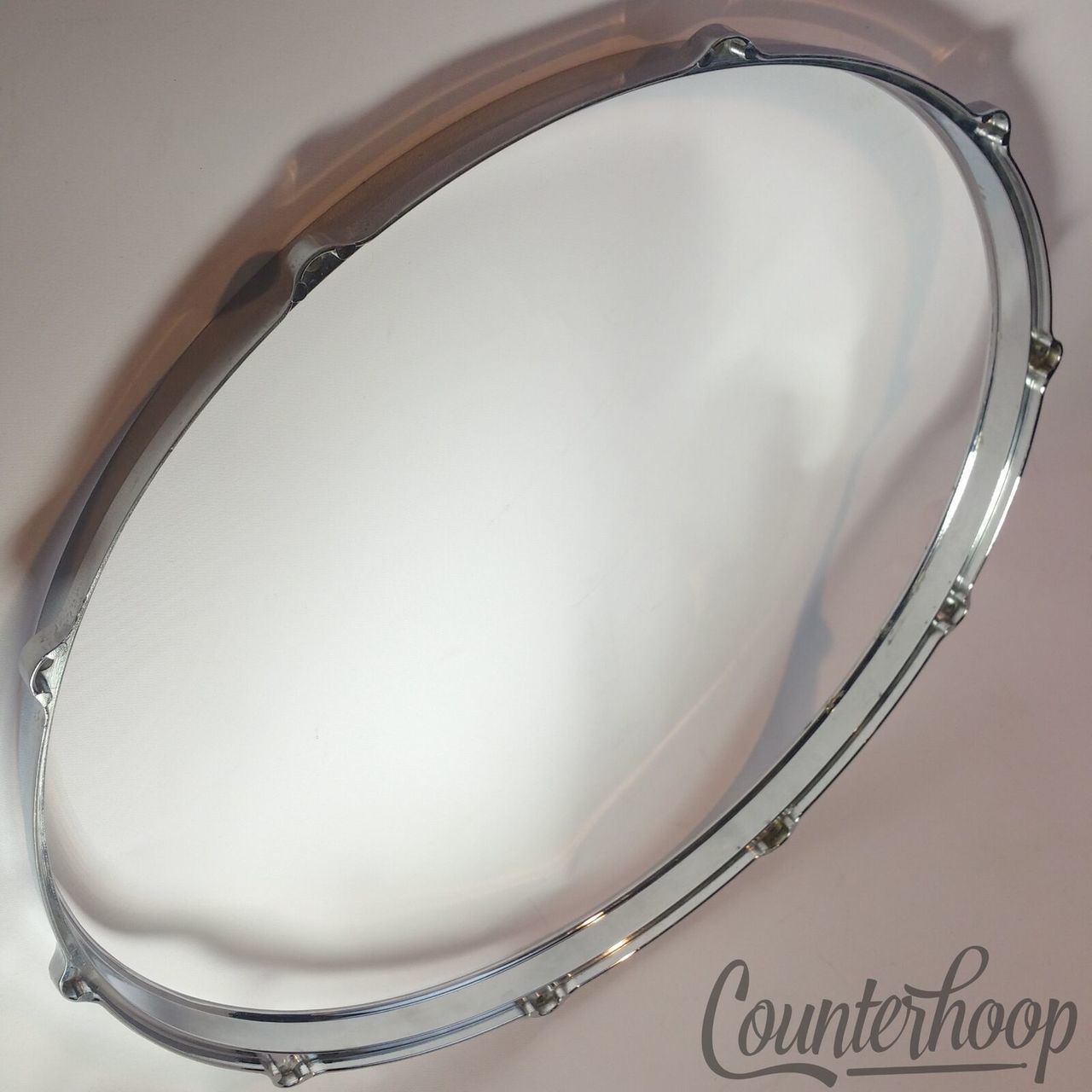 Gretsch 18" Die-Cast Floor Tom Drum Rim 10-Lug Hoop Vintage 70s Batter Chrome* — main photograph
