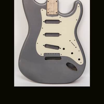 Guitar Mill S-Style Body / Paulownia / 2 lbs. 2 oz. / Nitrocellulose 'Charcoal Frost' / Light Relic (#GIN-4009) image 1