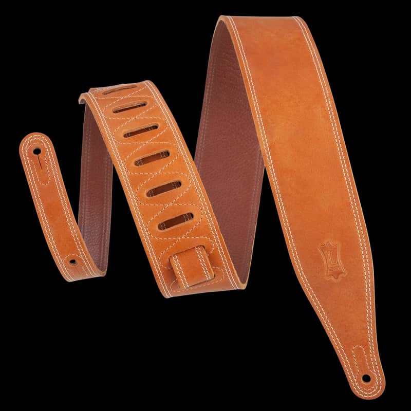 Levy's 2.5" Garment Leather Guitar Strap, Tan image 1