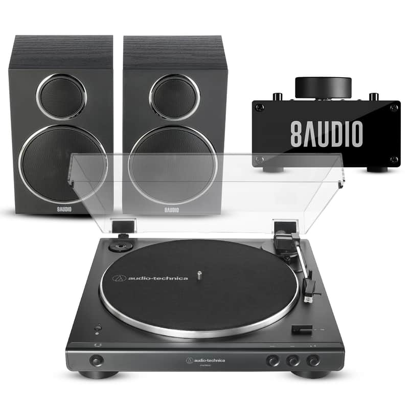 Audio-Technica AT-LP60XBT Turntable with Desktop Amplifier System Bundle image 1