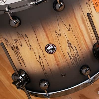 DS REBEL CUSTOM SHOP 5 PIECE DRUM KIT, ALL MAPLE SHELL, BLACK TO NATURAL FADE OVER EXOTIC FOSSIL BEECH image 7