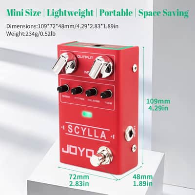Joyo SCYLLA R-27 Bass Guitar Pedals Compressor Effect Pedal with Precise Compression Knobs Low Noise and High Dynamic Control Range (Price includes the import duty for US buyer) image 5
