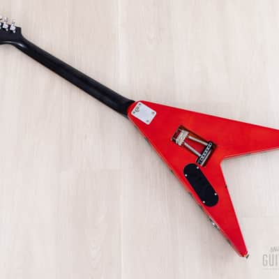 1980s Aria Pro II XX Deluxe Flying V Partscaster Orange With Black Zebra, Japan Matsumoku image 12