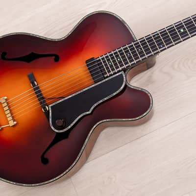 Harvey Leach Cutaway Archtop 17" Carved Acoustic Electric Guitar Sunburst w/ Benedetto, Case image 1