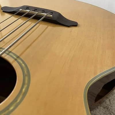 Aria 4 String Acoustic Electric Bass, Spruce Wood Top Body, Mahogany Neck image 14