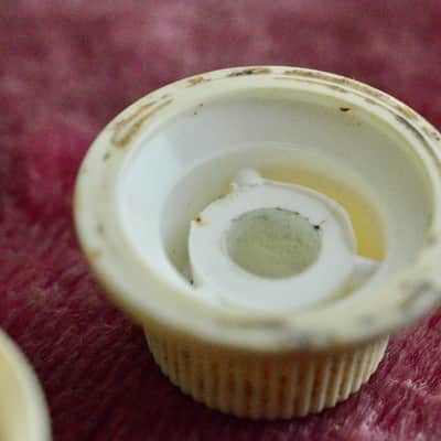 Vintage 1960's Fender Jazzmaster Knob Set PRE-CBS Volume Tone Knob Slab board Clay dot JM image 12