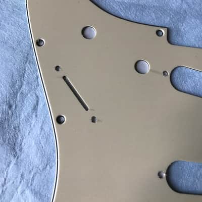 New 3 Ply Vintage Yellow  11 Hole Modern-Style Strat s/s/s Fits Fender Guitar Pickguard image 4