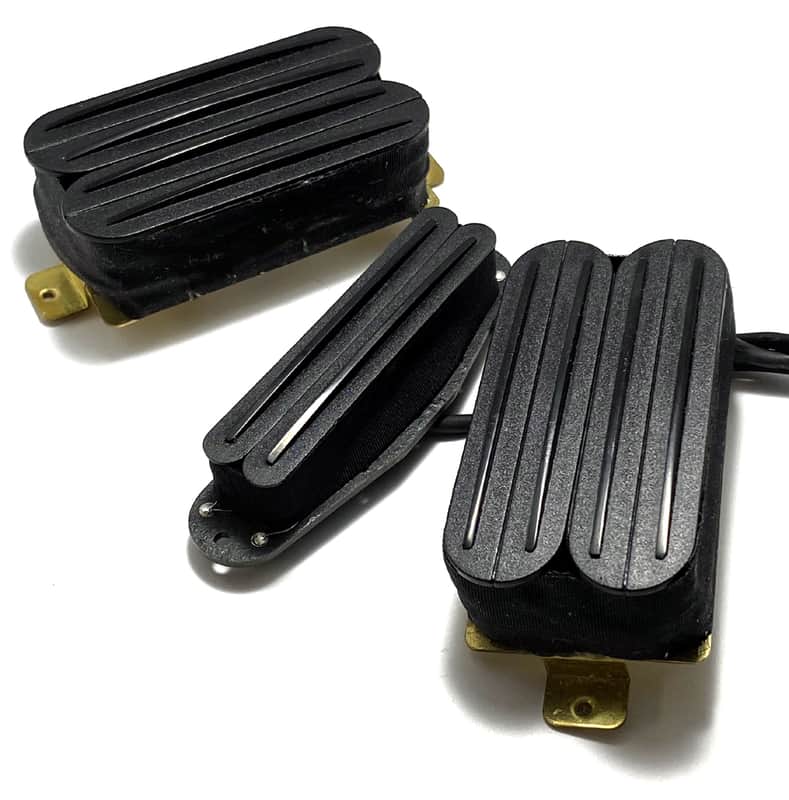 DFHR Rails HSH Pickup Set, Super-Hot Humbucker Rail Bridge Middle & Neck SH Set, Black image 1