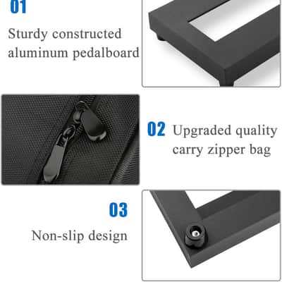 Pedal Board for Guitar Bass Effects Pedal Small Mini Pedalboard with Carry Bag, 2PCS Pedal Board Tape 15 x 5 inch image 3