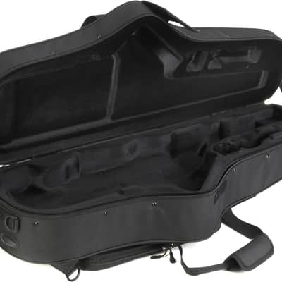 MAX Contoured Tenor Saxophone Case – Water-Resistant 600D Nylon with Backpack Straps (Black) image 2