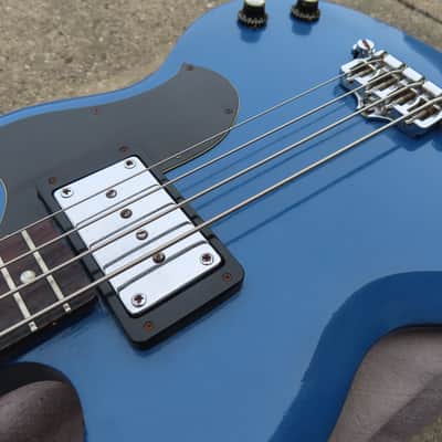 GIBSON EBO early 1970 PELHAM BLUE SLOTTED HEADSTOCK ORIGINAL refinished image 8