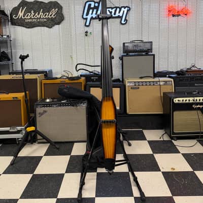 Stagg EDB-3/4-H 3/4-Size Electric Double Bass with Gig Bag 2010s - Honey image 3