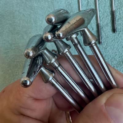 Slingerland Lot of  10 Vintage Torpedo Bass Drum T Tension 4 1/4” Rods 60s - Chrome image 9