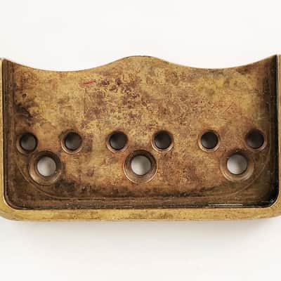 Weymann® USA Made Rustic Aged Standard Swoop 160th Anniversary LIMITED EDITION Solid Brass Hardtail Fixed Standard "Swoop" Bridge (S-1 bridge only - no saddles) image 6