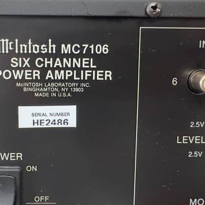 McIntosh MC7106 100-Watt x 6 Ch. Stereo Solid State Power Amplifier 1992 - 1998 - Black image 4