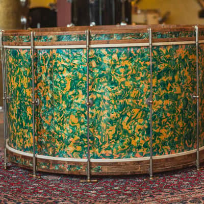 Ludwig  1930's 'Peacock Pearl Outfit' in Original Peacock Pearl Gen. II' - 14x27.5 & 5x14 image 4