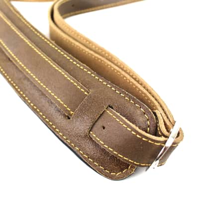 Walker & Williams C-18-DBRN Distressed Finish Brown Leather Vintage Slash Strap Extra Long image 2