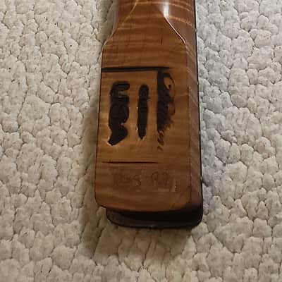 Immagine # HGS-R7-Unbelievable,5A,Nitro,Roasted flame maple neck with Killer flame maple head stock and NO fret tangs. Made for a Strat body. You never felt frets like this.! - 9