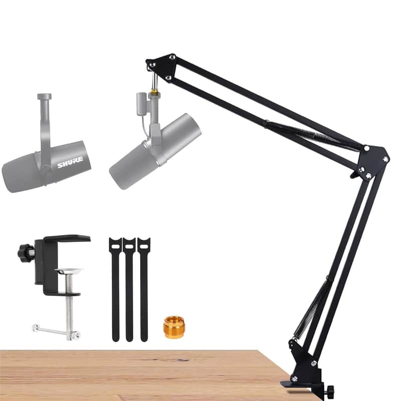 For Shure Sm7B Mv88+ And Mv7 Boom Arm, Mic Desk Stand Compatible With Shure Sm7B And Shure Mv7 Microphone, Shure Sm7B And Shure Mv7 Mic Arm Perfect For Podcasts, Gaming, Recording. image 1