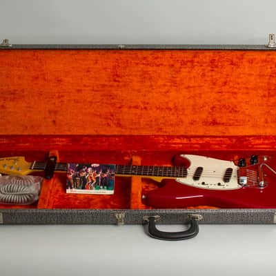 Fender  Mustang Solid Body Electric Guitar (1965), ser. #L41193, original grey hard shell case. image 10