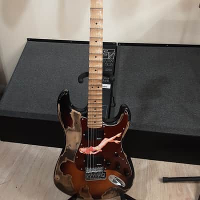 Fender Custom scalloped from ripchord guitars Reliced Sunburst image 3