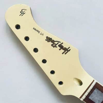 White Harley Benton Guitar Strat Style Maple Neck, Rosewood 22 Frets Fingerboard image 3
