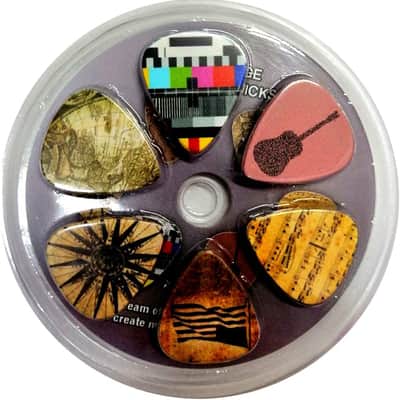 Vintage Guitar Picks (12-Pack) - Premium Music Gifts & Guitar Accessories for Husband Dad Boys Son Men Him Boyfriend Musician Gift – Medium Gauge Celluloid – Best Dad Gifts image 1