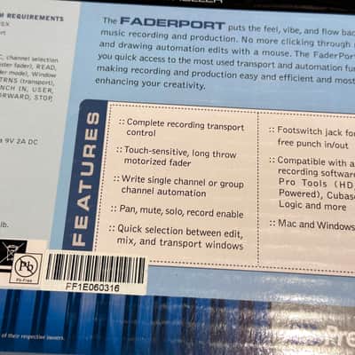 PreSonus Faderport USB DAW Transport Controller with Motorized Fader 2010s - Silver image 10