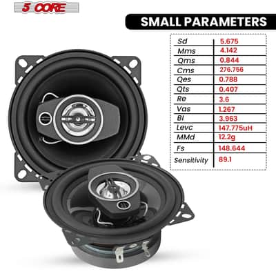 5Core Coaxial Door Car Speakers 4” Pair 250W 4Ohm 2 Way Component Subwoofer Audio w Super Tweeter image 11
