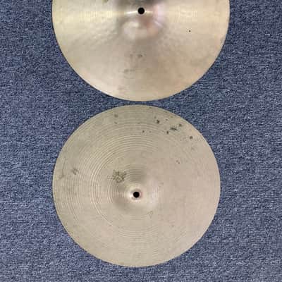 Zildjian 14" A. Zildjian '60s Stamp New Beat Hi-Hat Cymbals (Pair) 1963 - 1969 - Traditional image 1