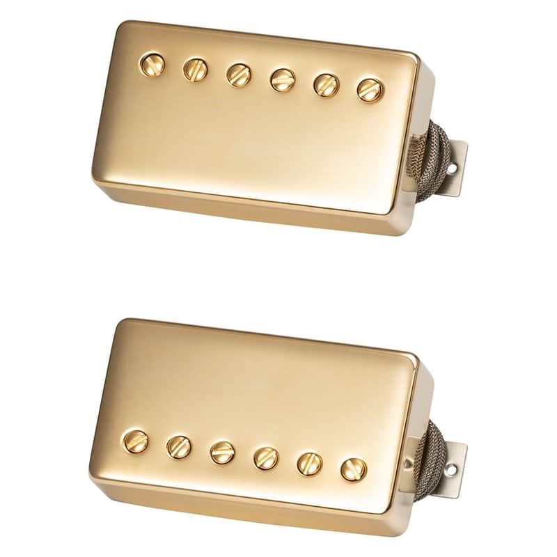 Gibson Custombucker Humbucker Pickups, Matched Set, Gold image 1