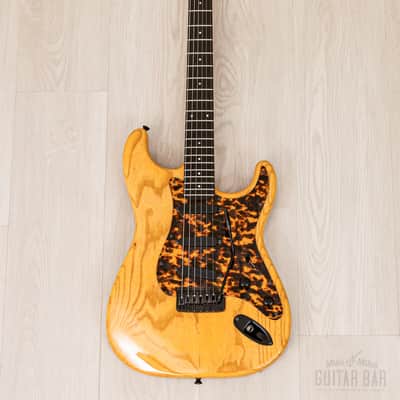 1992 PGM Moon ST-225B S-Style Superstrat Ash & Ebony w/ Lacquer Finish, Bartolini, Case & Tags image 2