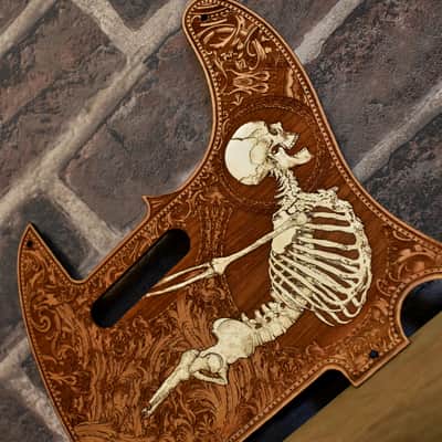 Handcrafted Cherrywood Pickguard for Fender Telecaster – Laser-Engraved Unique Design image 2