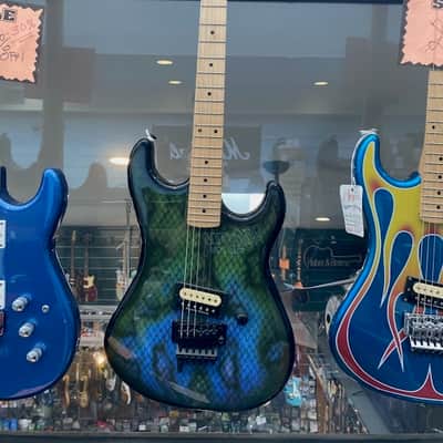 Kramer Baretta Custom Graphics “Viper” Electric Guitar - Snakeskin Green Blue Fade image 8