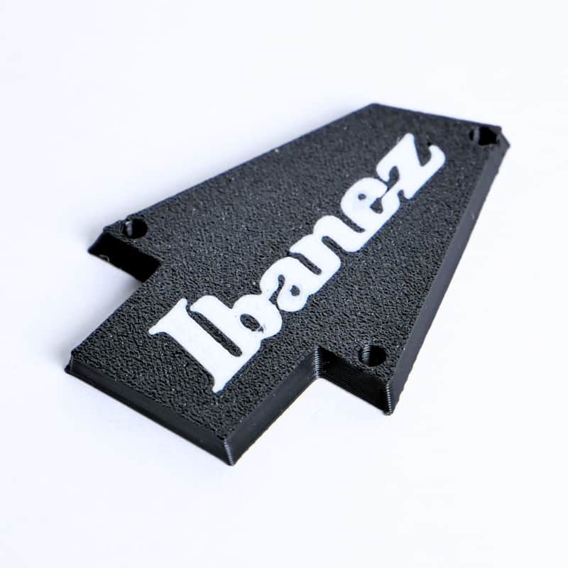 Custom Ibanez Truss Rod Cover for RG & JEM – Classic Logo (White & Black) image 1
