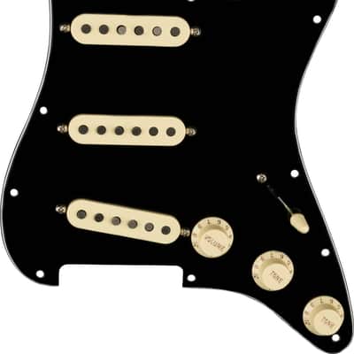 Fender Pre-Wired Strat Pickguard, Tex-Mex SSS, Black 11 Hole PG image 1