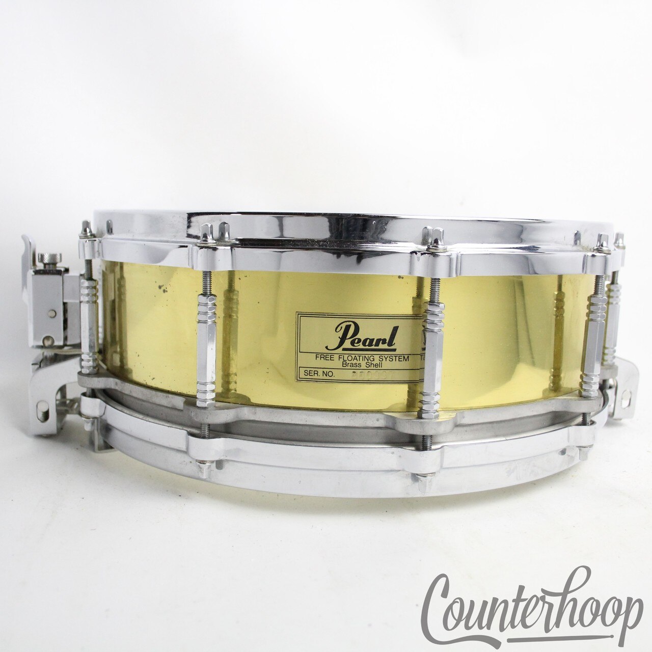 Pearl Free Floating System Brass Shell Snare Drum 14x5"Made In Japan Vintage 90s — main photograph