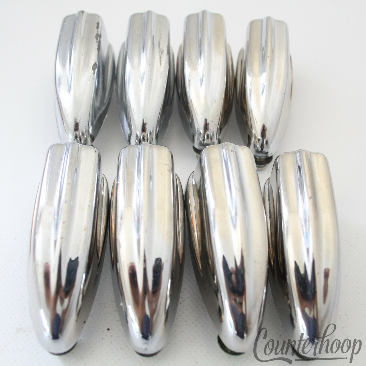 Pearl 8x Bass Drum Lugs Chrome Metric 2 3/8" Wood-Fiberglass Vintage 70s Japan* — main photograph