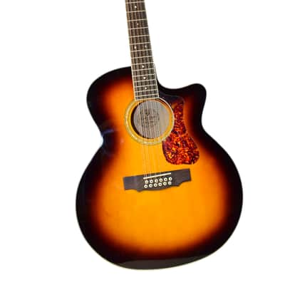 Guild F-2512CE Deluxe 12-String Cutaway Jumbo Acoustic Electric Guitar, Antique Burst image 1