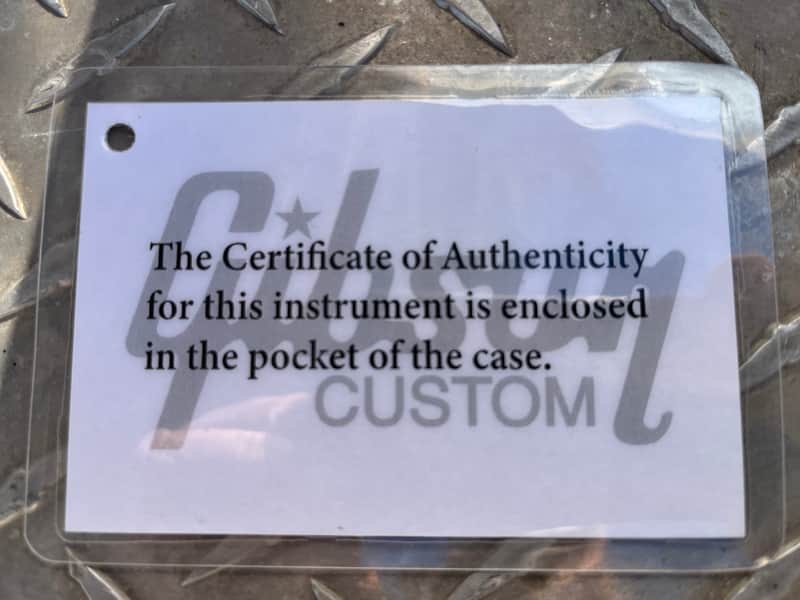 Gibson Custom case tag Les Paul SG image 1