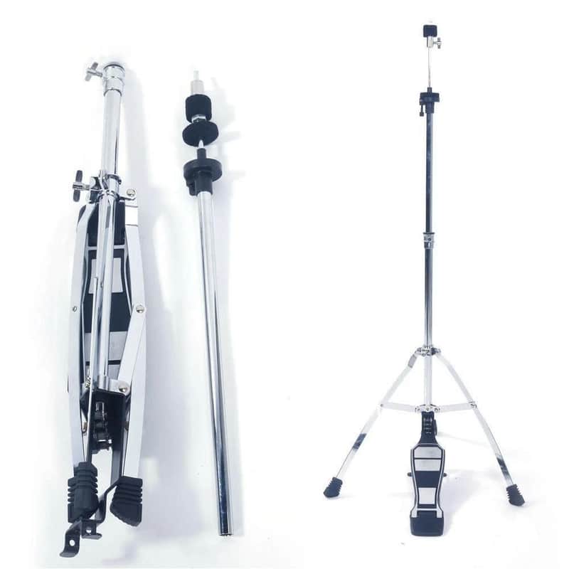 New Glarry Professional Pedal Control Style Hi-Hat Stand with Peda Black Silver image 1
