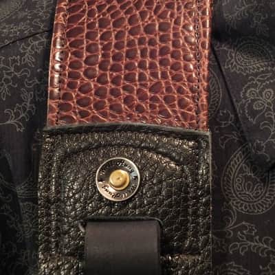Well-Hung Jabberwock 3" padded leather Guitar Strap 2020 Warmbrownyred image 4