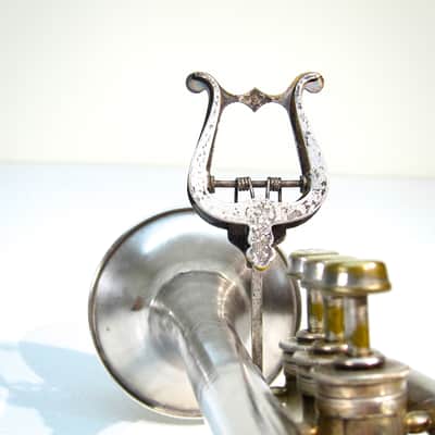 Vintage 1913 York & Sons Perfect Tone Coronet Trumpet Silver Engraved w Original Case & Acessories image 7