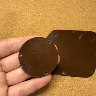 Gibson Vintage 1950's Les Paul Back Control Plates  1953 - Brown- fits 1954 1955 1956 1957 image 3