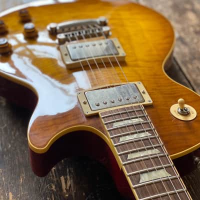 Scarce Epiphone Japan Les Paul Standard 2000 Figured Honeyburst Plaintop w/ Gibson Hardcase image 10